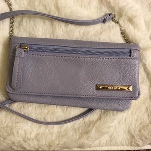 LAVENDER NINE WEST CROSS BODY WALLET BAG